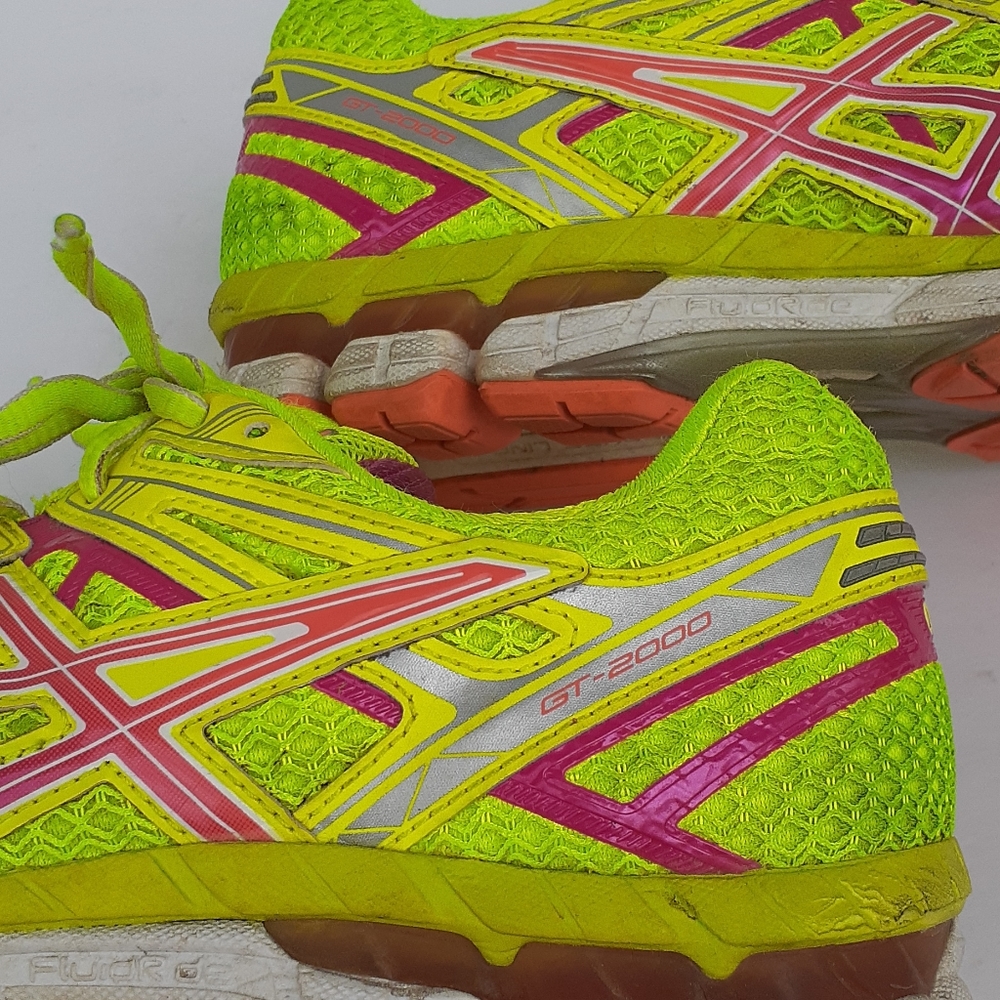 ASICS Women's Neon Yellow & Hot Pink Running Shoes